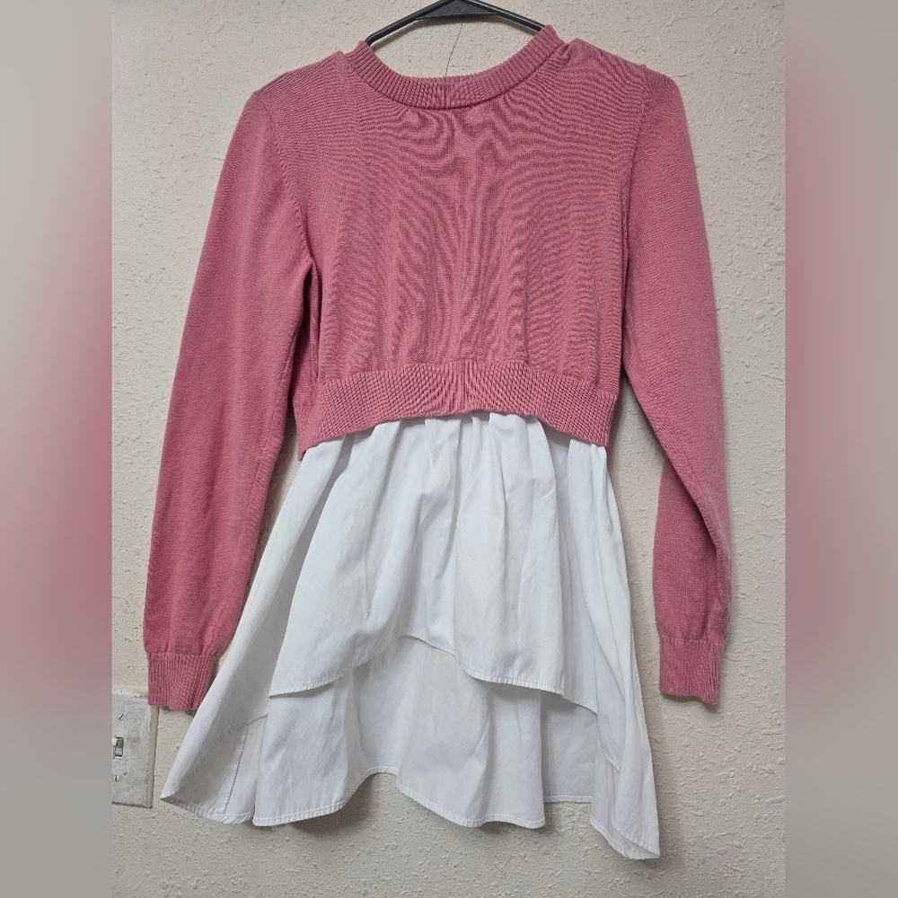 Cato Pink and White Layered Sweater